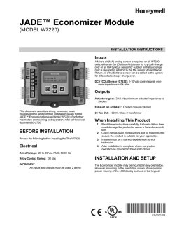 Honeywell JADE W7220 - Installation Instructions, Product information