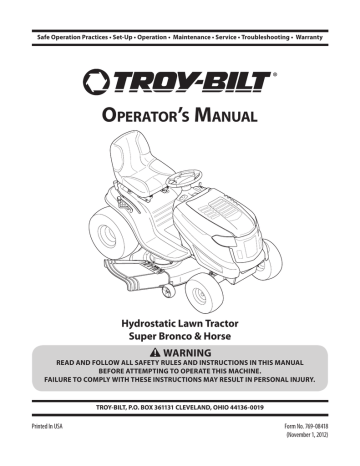 Troy bilt deals pony service manual