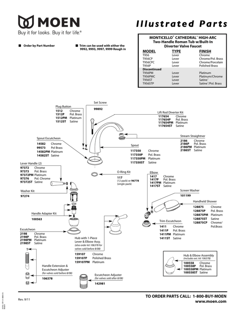 Illustrated Parts - Moen | Manualzz