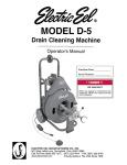 Electric Eel D-5 Drain Cleaning Machine Operator's Manual