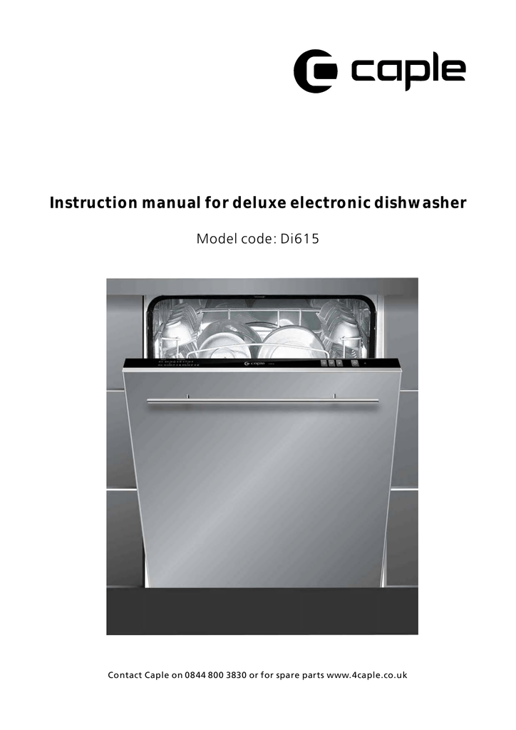 Instruction manual for deluxe electronic dishwasher Manualzz