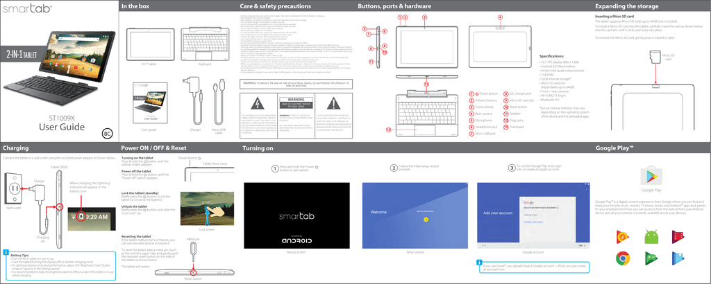 Smartab ST1009X User manual | Manualzz