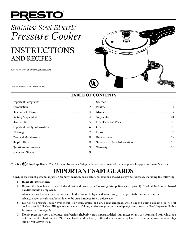 Pressure Cooker Manualzz