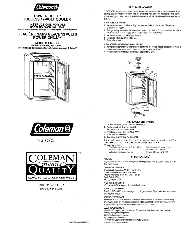 BLACK & DECKER THERMO-ELECTRIC TRAVEL COOLER AND WARMER USER MANUAL Pdf  Download