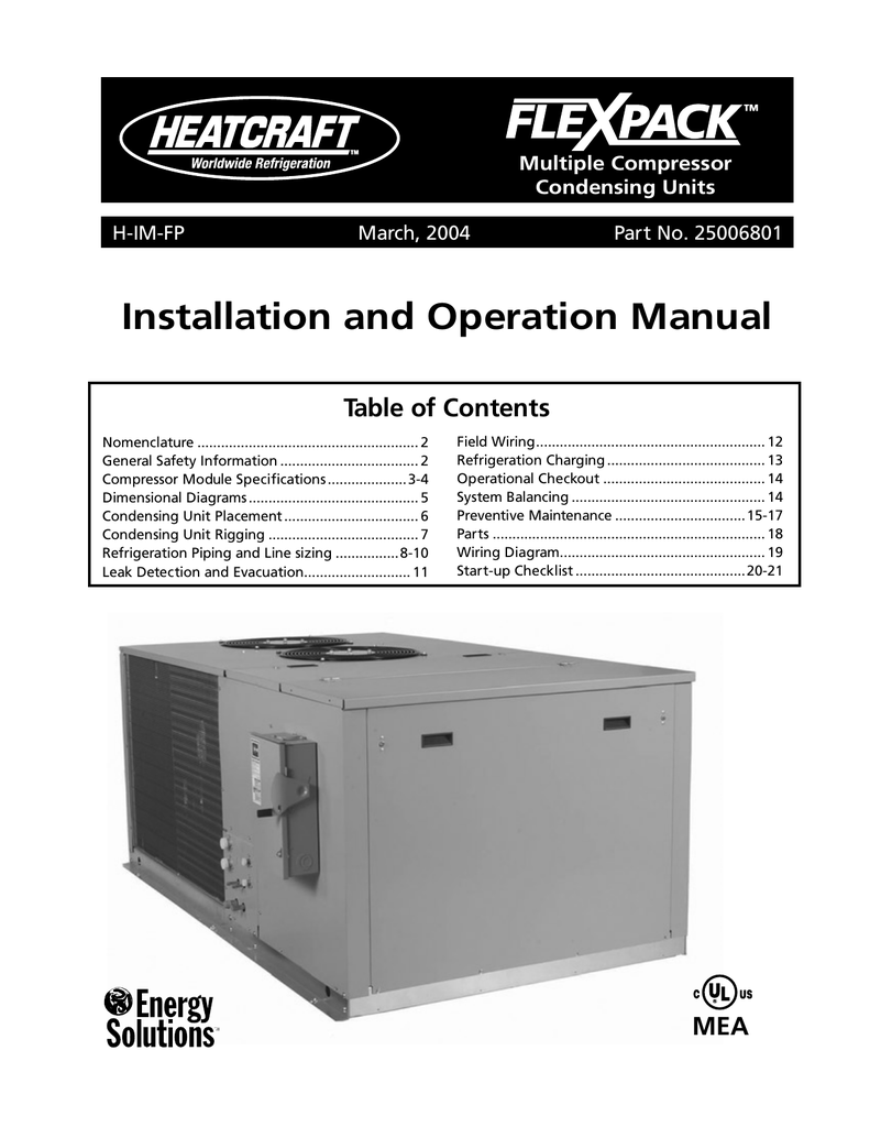 Heatcraft Refrigeration Products HIMFP User manual Installation