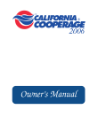 California Cooperage 100 Series Spa Owner's Manual