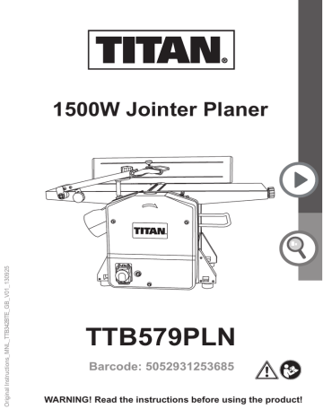 Titan 1500w deals jointer planer