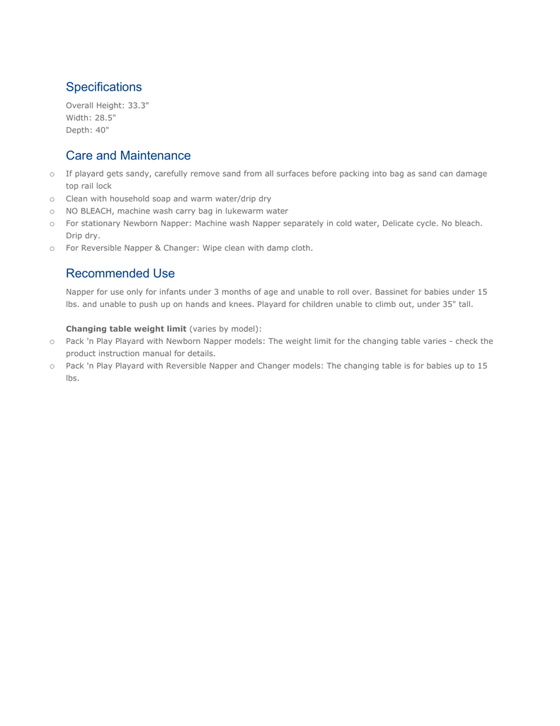 graco pack n play newborn napper dlx instruction manual