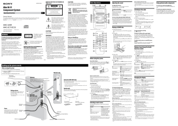 Sony MHC-EC77 Operating Instructions | Manualzz