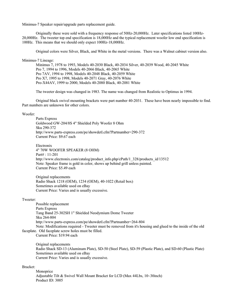 radio shack minimus 7