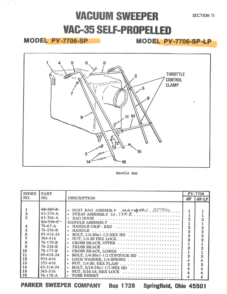 Parker Pv 7706 Sp Lp Owner S Manual Manualzz