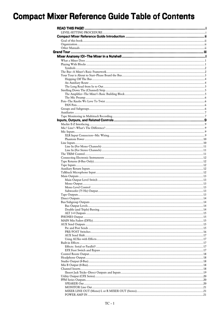 The Mackie Compact Mixer Reference Guide | manualzz.com The Mackie Compact Mixer Reference Guide | manualzz.com -