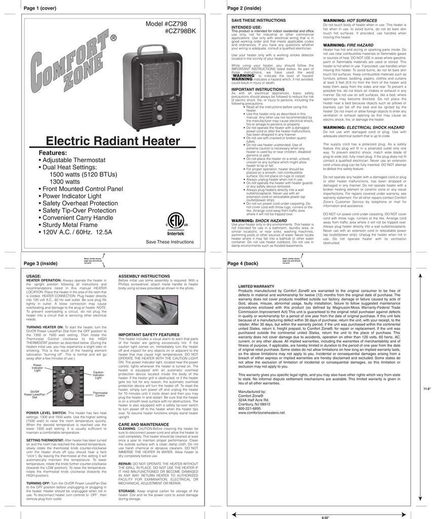 RedStone CZ792BK Manual | Manualzz