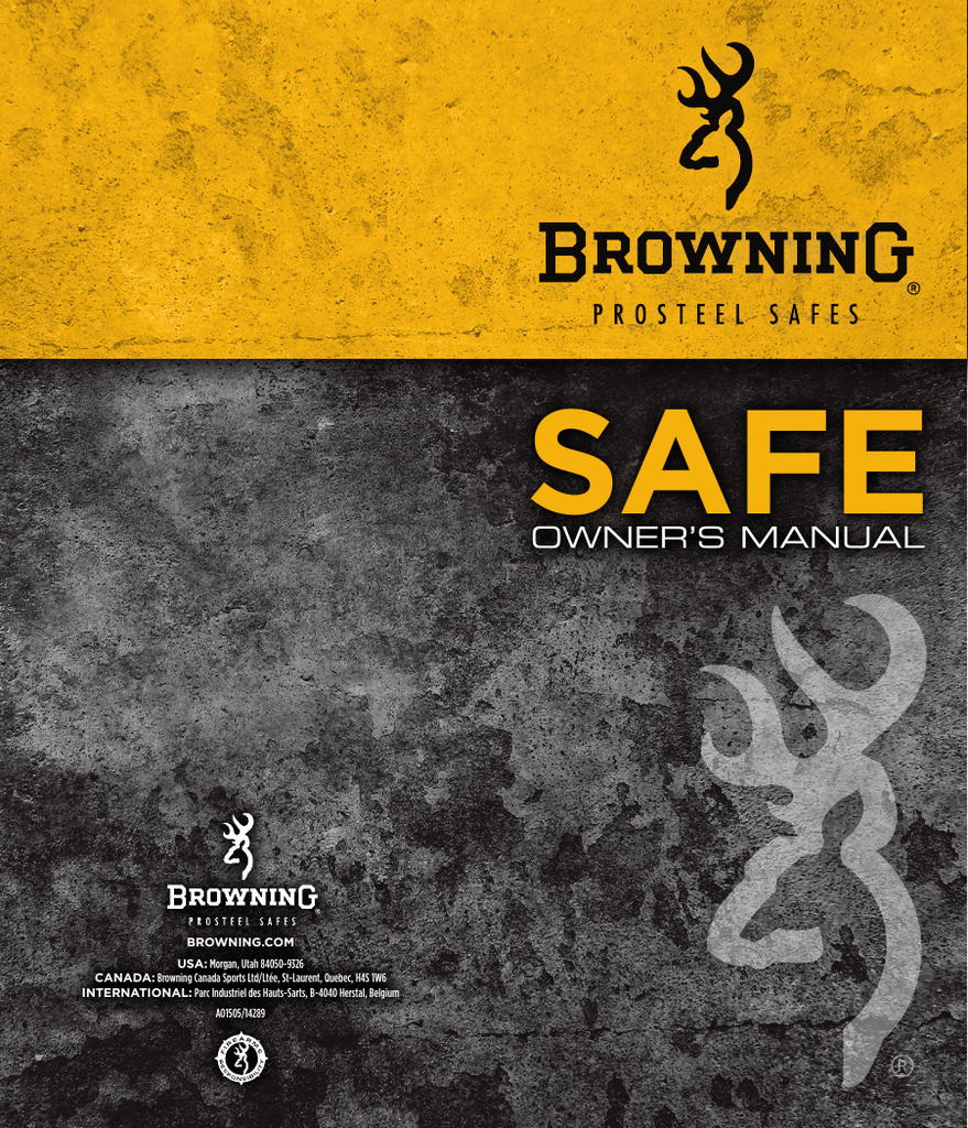 Browning Safe Owners Manual Manualzz