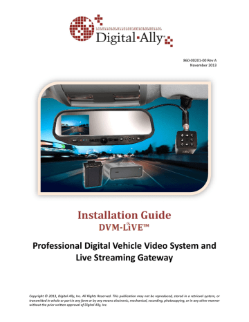 Digital-Ally DVM-LIVE Installation manual | Manualzz
