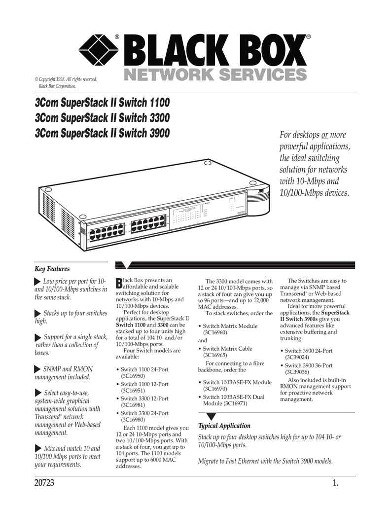 3 Superstack Ii Switch 1100 3 Superstack Ii Switch 3300 Manualzz