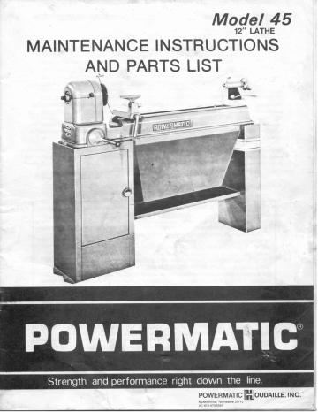 Details about   Logan Powermatic Lathes 10 & 11 inch Operator Instructions Maintenance Manual 