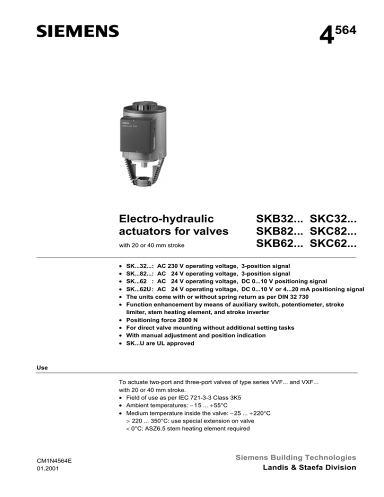 Electro Hydraulic Actuators For Valves Skb32 Skc32 Skb Manualzz