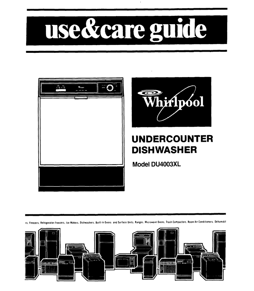 Installation Instructions For Whirlpool Dishwasher