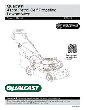 Qualcast XSZ41D 41CM SELF PROPELLED PETROL LAWNMOWER Owner's Manual | Manualzz