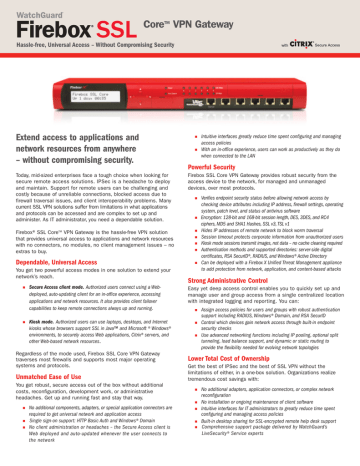 Watchguard Firebox Ssl Core Vpn Gateway Overview Manualzz