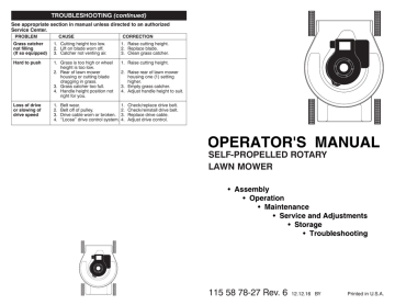 Poulan Pro Self-Propelled Rotary Lawn Mower Operator's Manual | Manualzz