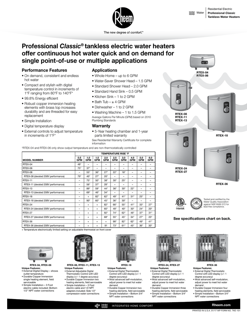 Rheem Tankless Water Heater Wiring Diagram