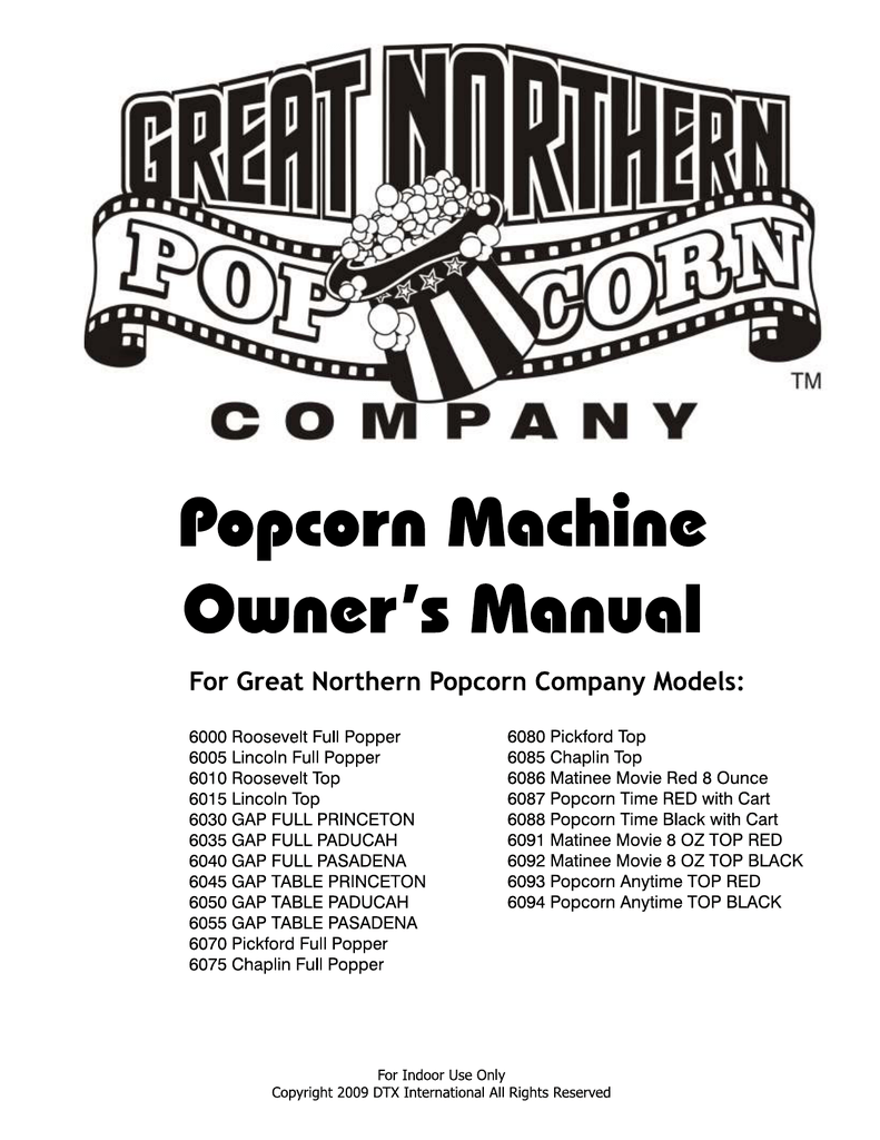Great Northern Red 6091 Matinee Movie 8-Ounce Antique Popcorn Machine