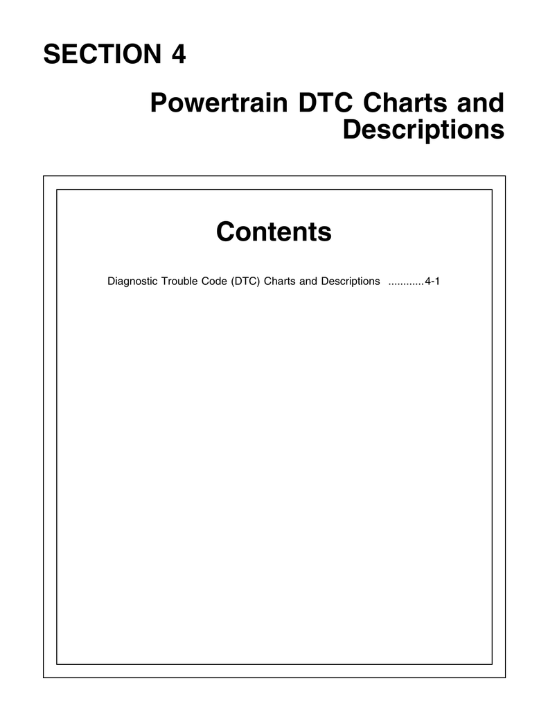 Section 4 Powertrain Dtc Charts And Descriptions Contents Manualzz