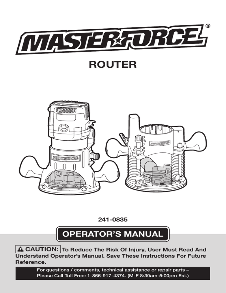 Router Menards Manualzz
