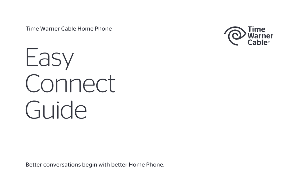 Time Warner Cable Home Phone Easy Connect Guide | Manualzz