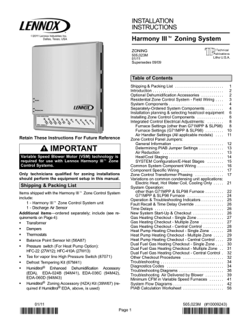 Lennox important | Manualzz