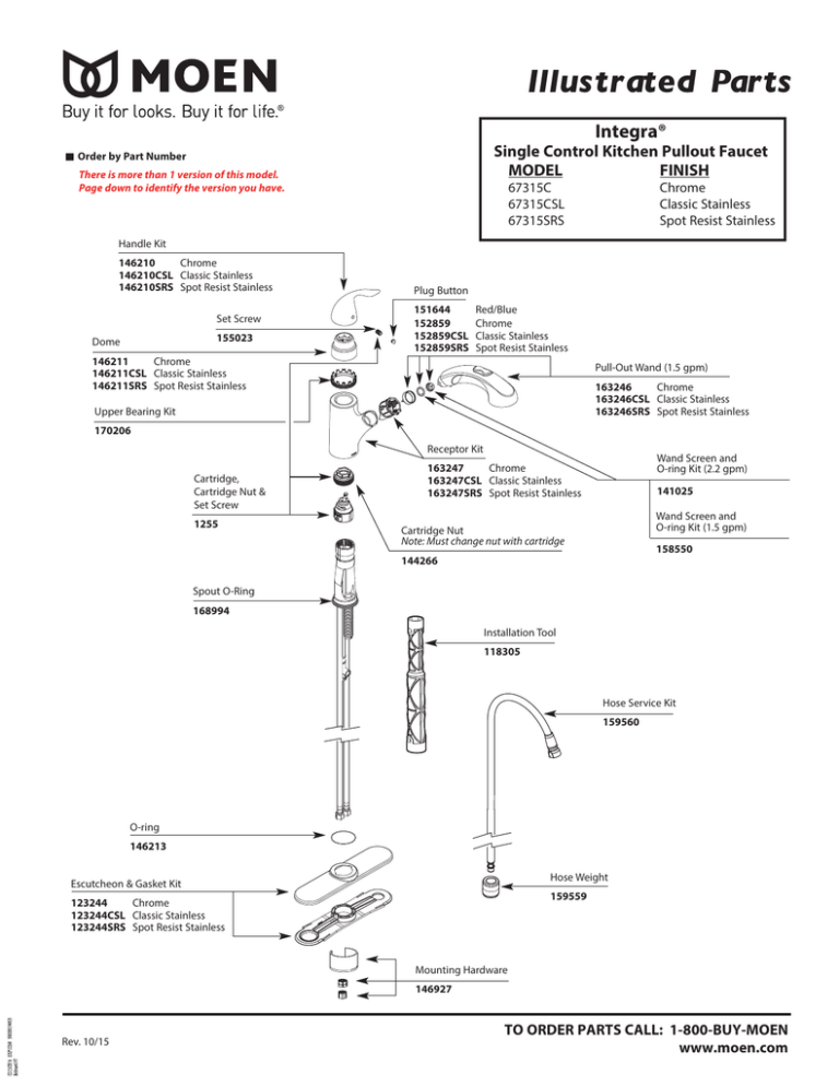 Moen 67315SRS, 67315C Operating instructions | Manualzz