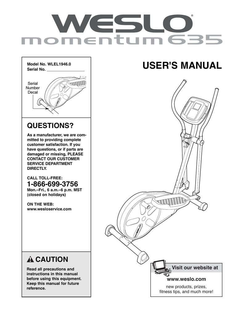 Momentum 635 elliptical hot sale