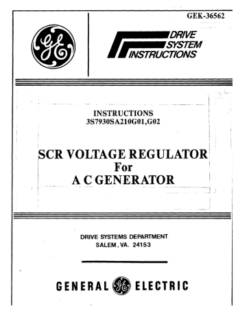 Iscr Voltage Regulator For General Electric Manualzz