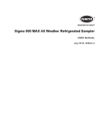 Refrigerated Sampler Sigma 900 MAX All Weather User Manual