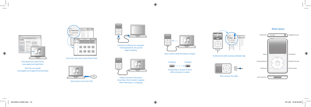 Как подключить ipod к ноутбуку Apple iPod Classic 160GB late 2009 User guide Manualzz