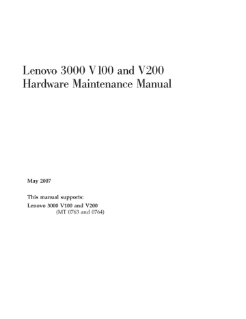 Lenovo 3000 V200 Hardware Maintenance Manual | Manualzz