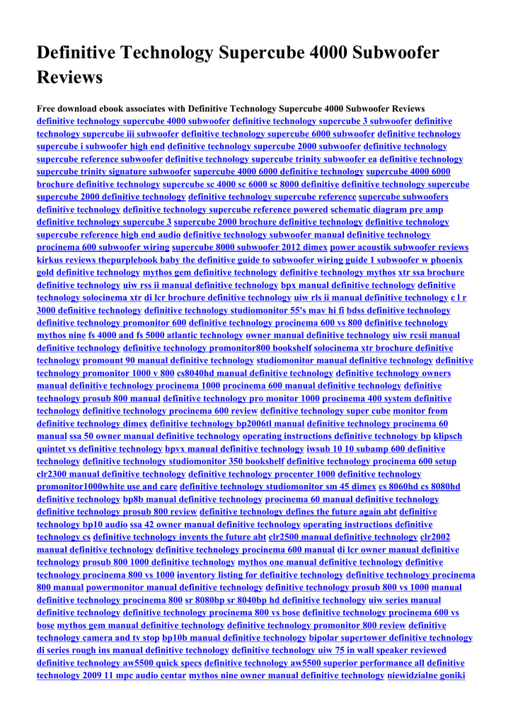 definitive technology supercube review