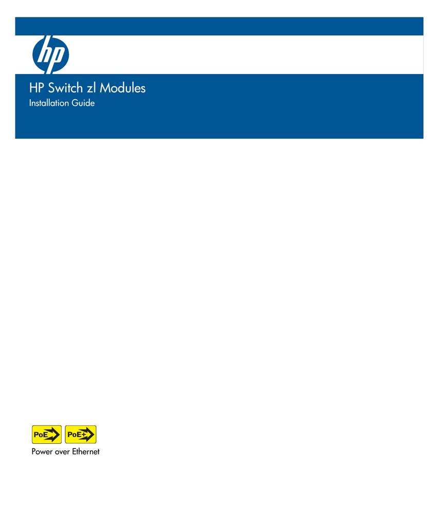 HP Switch zl Modules Installation Guide Manualzz
