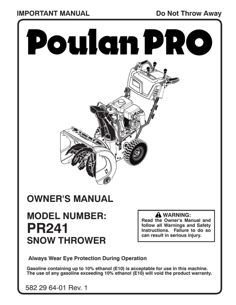 Poulan Pro PR241 Owner's manual | Manualzz