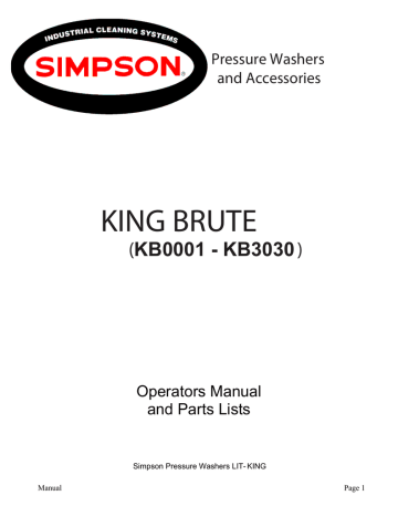 Simpson King Brute 3000 psi at 2.8 GPM 