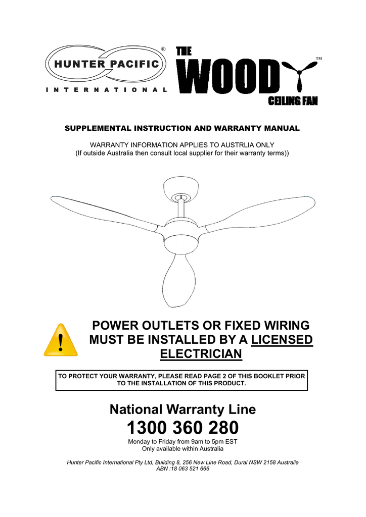 Woody Ceiling Fan Manualzz Com