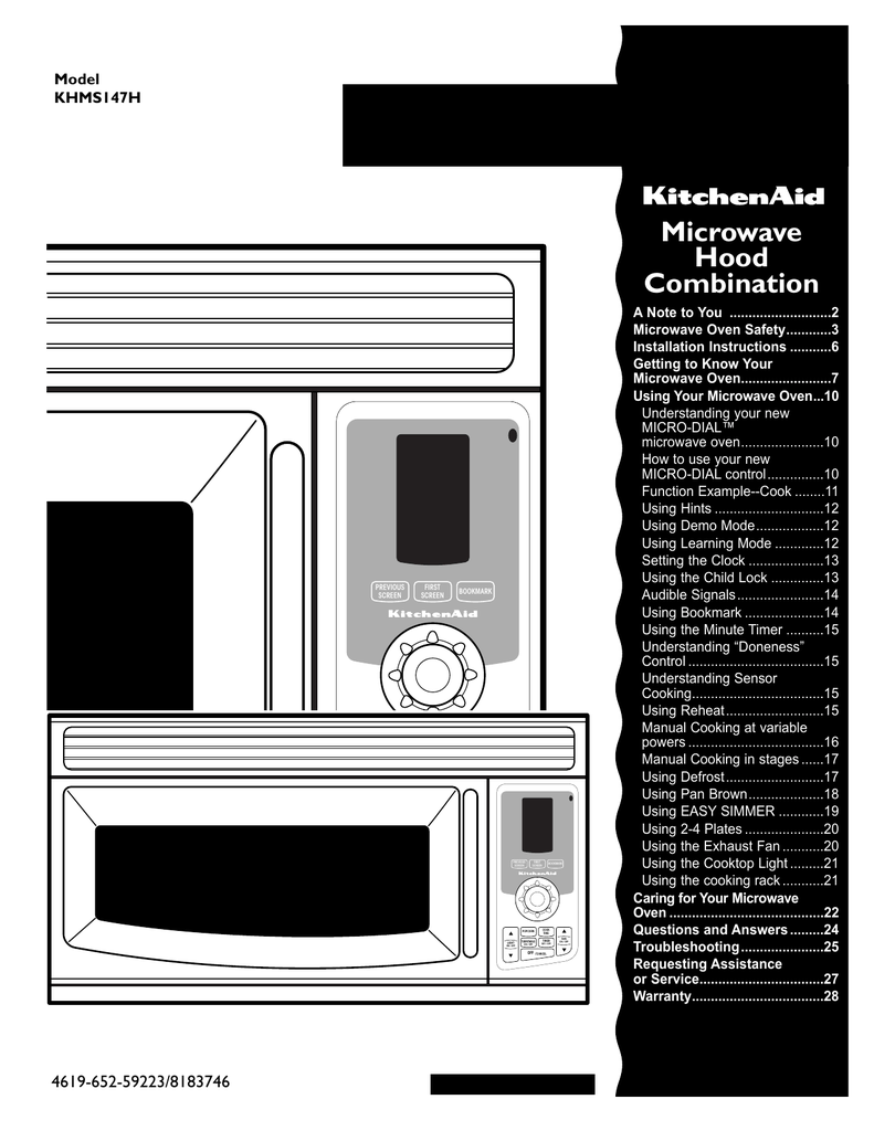 KitchenAid KHMS147HWH Microwave Oven User manual Manualzz