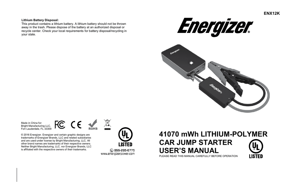 energizer lithium jump starter