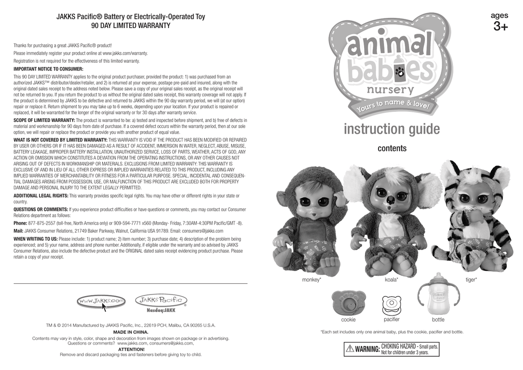 Jakks pacific store animal babies nursery