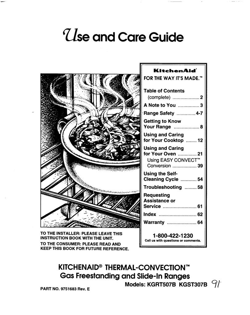 KitchenAid Range Stove Oven Repair Manual KGRT507BAL1 Manualzz