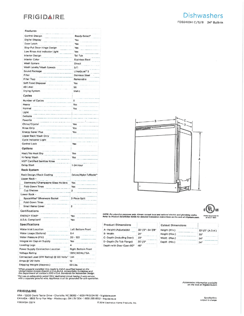 Appliance Spec Sheets Manualzz