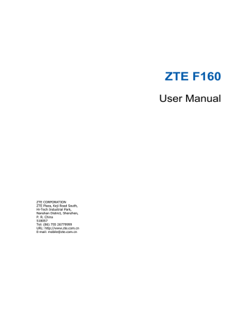 ZTE F160 User manual | Manualzz