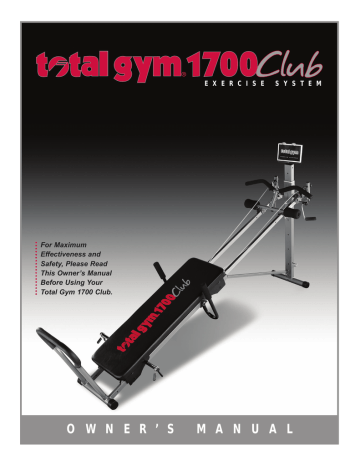 Set Up. Total Gym TOTAL GYM 1700 CLUB, 1700 CLUB | Manualzz